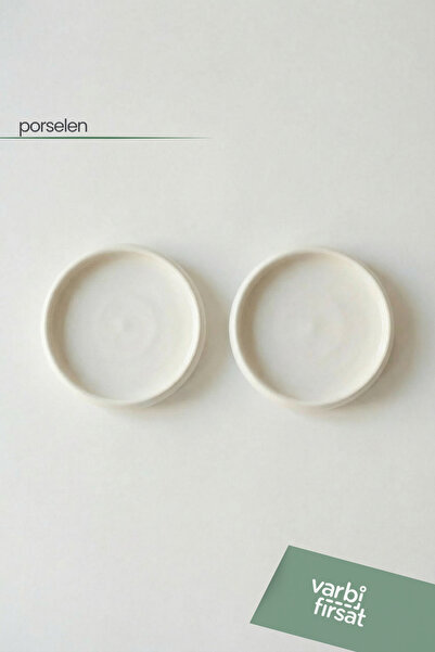 Varbifırsat Aura 2'li Porselen Sunum Tabağı 13 cm |Yuvarlak Servis, Kahvaltı ...