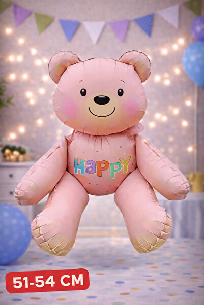 Baloncu Nene Pembe Ayıcık Happy Birthday Folyo Balon Doğum Günü Helyum Doğum ...