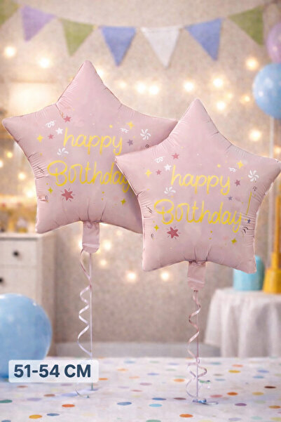 Baloncu Nene 2 Adet Pembe Yıldız Folyo Balon Doğum Günü Folyo Balon Karekter ...