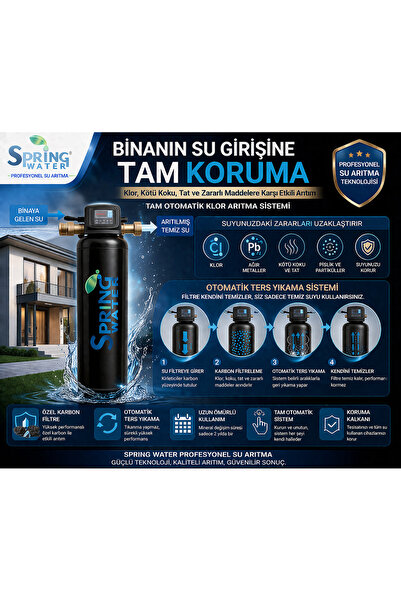 SPRİNG Spring water  Otomatik ters yıkamalı 10x35 karbon filtre
