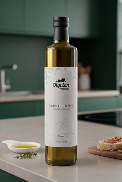 Olyvian Premium Edremit & Trilya Cinsi Zeytinler 750 ml Soğuk Sıkım Doğal Nat...