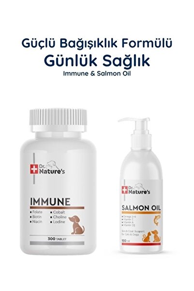Dr. Nature's Köpek Immune Multivitamin 300 Tablet + Somon Yağı Omega 3 Seti B...