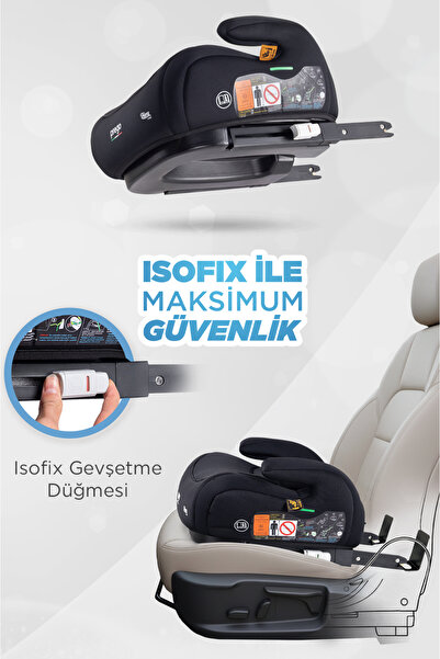 Prego Hera 15-36 Kg Emniyet Kemeriyle Kullanılabilen Isofixli Oto Koltuğu Yükselticisi İ-Size-Belgeli