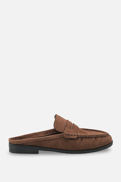 DELSOLERA Unisex Brown Suede Closed Front Flat Sole Comfortable Stylish Sabo ...