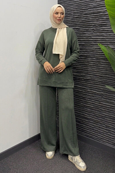 Tesettür Diyarı Γυναικείο Σετ Μακρυμάνικο Τοπ και Παντελόνι Μοντάλ Τσιμάλι - ...