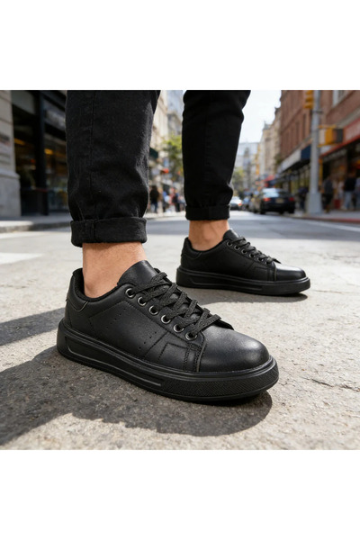 Tmall Pantofi sport bărbătești, din piele, B4072, Negru