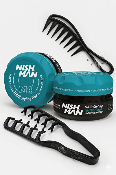 NISHMAN M4 SAÇ ŞEKİLLENDİRİCİ MAT WAX 100 ML /+ ŞEKİLLENDİRİCİ MUCİZEVİ TRAK ...