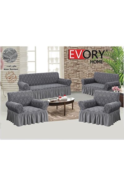 Evory Home غطاء أريكة مقاوم للماء، مجموعة من 4 قطع، 7 مقاعد (3+2+1+1) واقي أث...