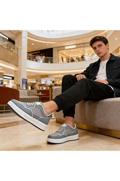 Tmall Pantofi sport bărbătești, din piele, B4071, albastru deschis