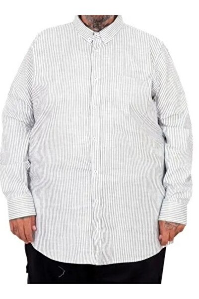 cusseli Ανδρικό πουκάμισο μεγάλου μεγέθους με μακρυμάνικο λινό με τσέπες χακί...