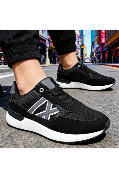 Tmall Pantofi sport bărbătești, din piele ecologică, B4070, Negru