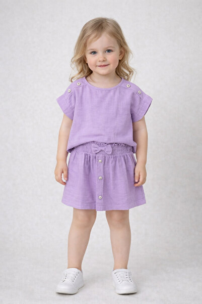 Alin Alp 2-6 Yaş Kız Çocuk Lila Müslin Etek-3 Y