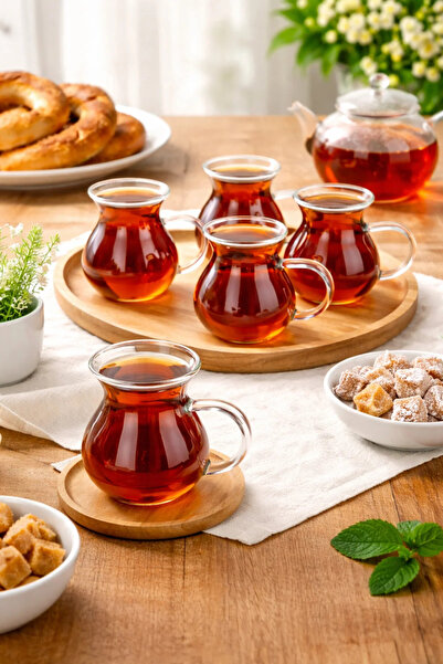 ARVALE 6 lı Keyfi Ala Cam Çay Bardağı 200 Ml Ateşe Temas Edebilir
