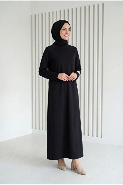 BENAHOLL Φόρεμα με λεπτομέρεια αυτοκόλλητου με μανίκια Amine-EU2400 Μαύρο