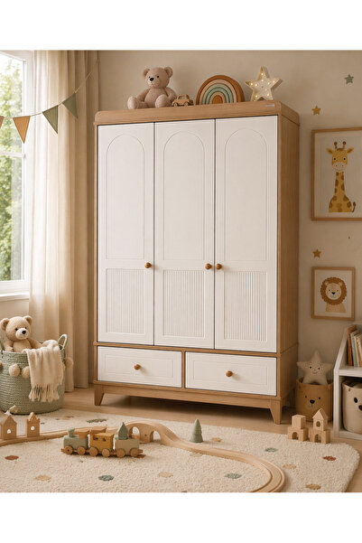 Cozibo Marin 3 Kapılı Dolap, Bebek ve Genç Odası Dolap
