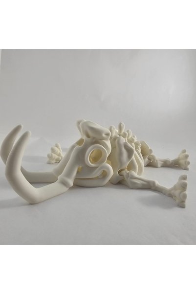 OEM Jucarie Flexibila Schelet Mamut- Dinozaur Articulat Fidget Toy - 20cm- Alb - Cadou Copii