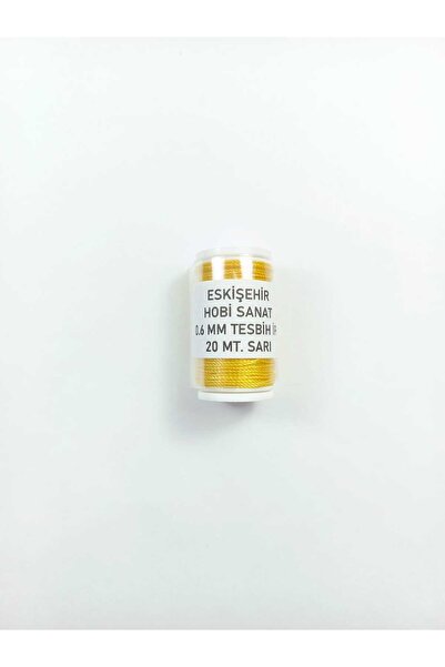 Eskişehir hobi sanat 0,6 mm 20 μέτρα κορδόνι χάντρες προσευχής Κίτρινο χρώμα
