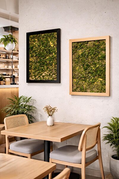 NS BAMBU DESIGN 2 Lİ TASARIM YOSUN TABLO yapay çiçek DİKEY BAHÇE ofis cafe ta...