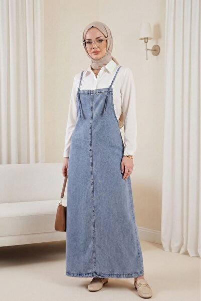 Modamorfo Thin Strap Denim Gilet -Ice Blue