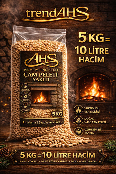 AHS Çam Peleti Kedi Kumu | Doğal, Ekonomik, Yüksek Emicilik, Çam Kokulu 10 Li...