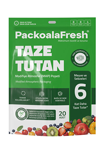 Packoala PackoalaFresh Sebze Meyve Saklama Poşeti - Buzdolabı Tazelik Poşeti ...