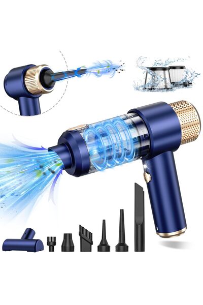 OEM Aspirator auto portabil Western&Co LT-135, albastru, 4 în 1, 4000 mAh, USB, HEPA