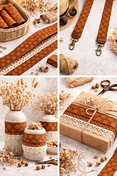 2 Meter Width 4 Cm Red Coffee, Earth Color Bag, Wallet, Multi-Purpose Strip for Hobby Works, Column