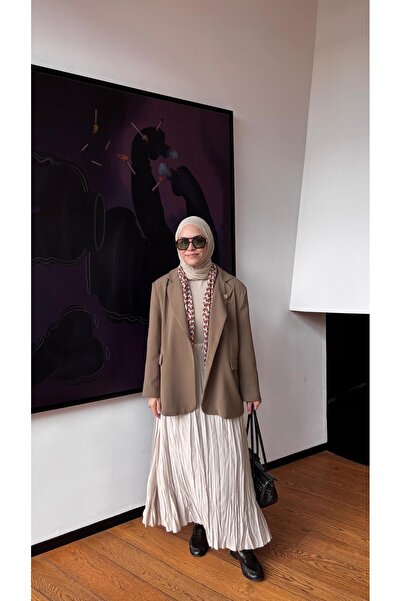 JESSE STORY Fusta de damă Kraş, din țesătură de bumbac, bej crem, model Z.ra