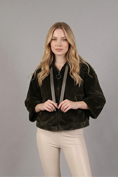 SUN STYLE Λούτρινο Μαύρο Γυναικείο Παλτό με Κουκούλα - Με Τσέπες & Επένδυση