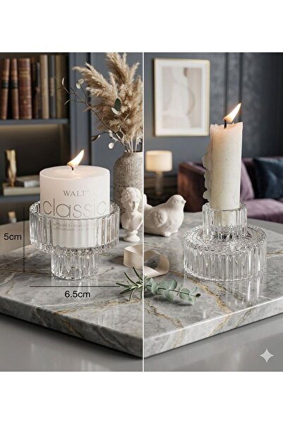 Paşabahçe 3lü Origami Cam Silindir Mumluk Şekerlik