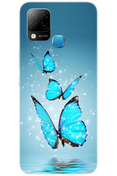Ceppare iNfinix Hot 10T (X689C) Uyumlu Kılıf Desen Baskılı Silikon Mavi Keleb...