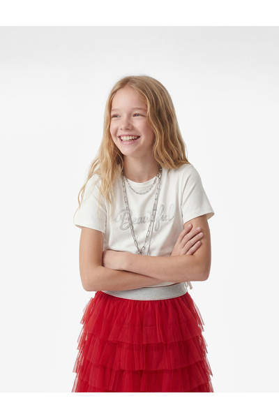 Koton Μίνι φούστα τούτου με ελαστική μέση και στρώσεις