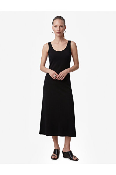 Koton Φόρεμα μίντι από ύφασμα κρεπ σκούμπα με χιαστί τιράντες στην πλάτη και ...