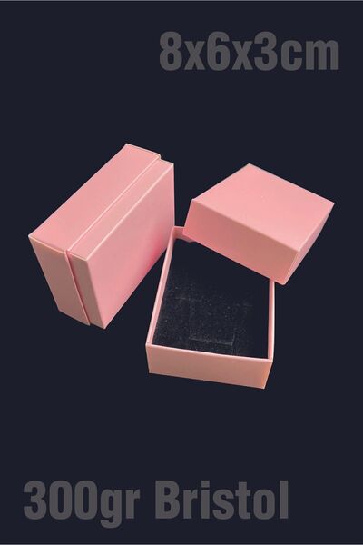 Örün Matbaa Şeker Pembe Süngerli Takı Kutusu 8x6x3cm Kolye, Bileklik, Mini Set Kutusu 25 Adet Demonte Sevk