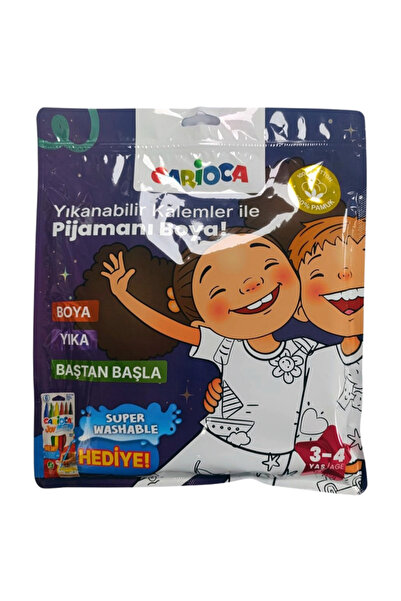 carioca Boyanabilir Pijama-Keçeli 3-4 Yaş Kalem Hediyeli Ln-80010