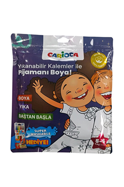 carioca Boyanabilir Pijama-Keçeli 5-6 Yaş Kalem Hediyeli Ln-80012