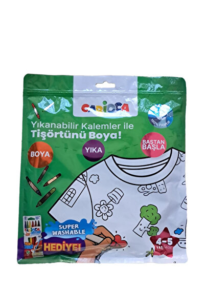 carioca Boyanabilir Tişört-Keçeli 4-5 Yaş Kalem Hediyeli Ln-80006