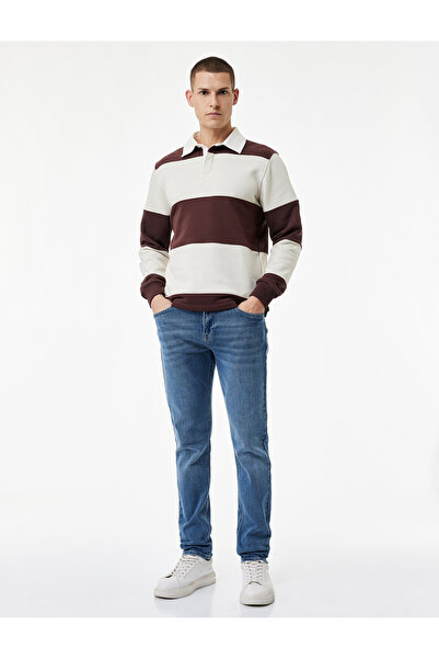 Koton Pantaloni slim din bumbac cu talie normală - Brad Jean