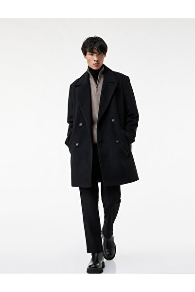 Koton Παντελόνι με κορδόνια στη μέση και τσέπες με κανονική εφαρμογή κοτλέ