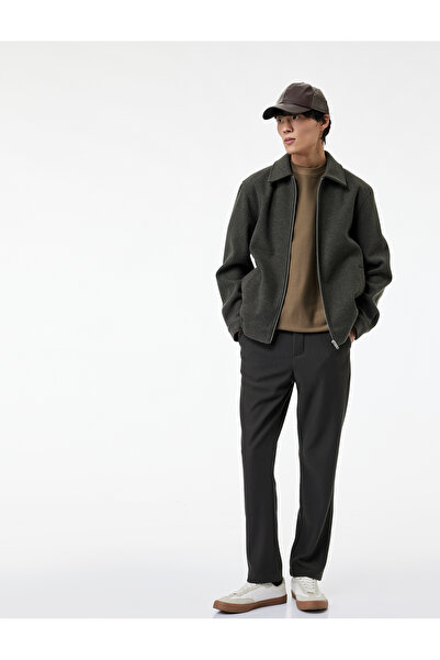 Koton Παντελόνι με κορδόνια στη μέση και τσέπες με κανονική εφαρμογή κοτλέ