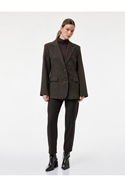 Koton Παντελόνι τσιγάρο με ψηλή μέση και κανονική εφαρμογή με λεπτομέρεια τσέπης