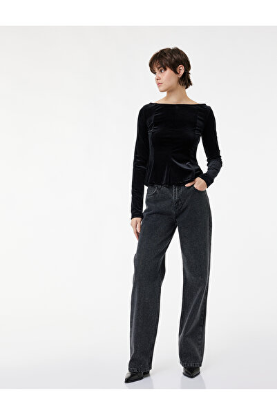 Koton Buttoned Pocket Cotton Regular Waist Straight Leg Stonewashed Jeans - S...