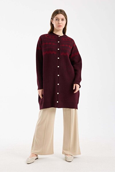 Invee Miras wool knit cardigan - burgundy