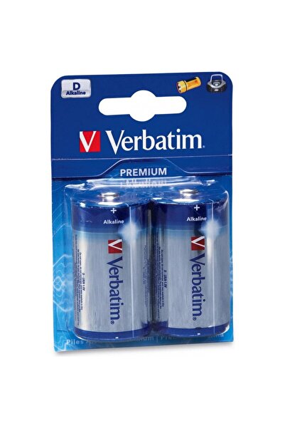 Verbatim SET OF 2 D-TYPE ALKALINE BATTERIES, 49923 (R20)