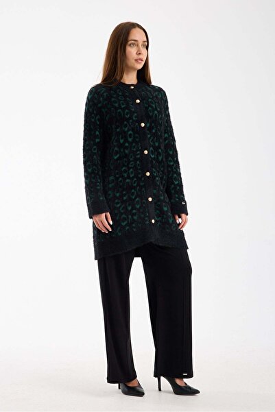 Invee Armona Knitwear Cardigan Black-Green