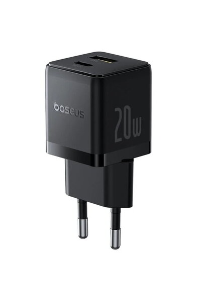 Baseus Încărcător de rețea Palm, Încărcare rapidă 20W, 1 x USB, 1 x USB Type-...