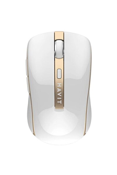 Havit Mouse MS951GT, Wireless 2.4Ghz, USB, 1000-1600dpi, Alb-Auriu