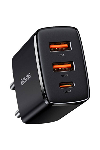 Baseus Incarcator retea CCXJ-E01, 2 x USB, 1 x USB-C, PD, 3A, 30 W, Negru