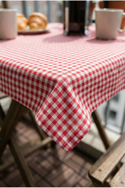MiniStand Red Gingham Decorative Kitchen Balcony Tablecloth