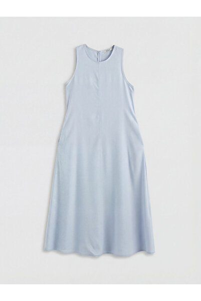 LC Waikiki Xsidemavi Crew Neck Linen Blend Dress
